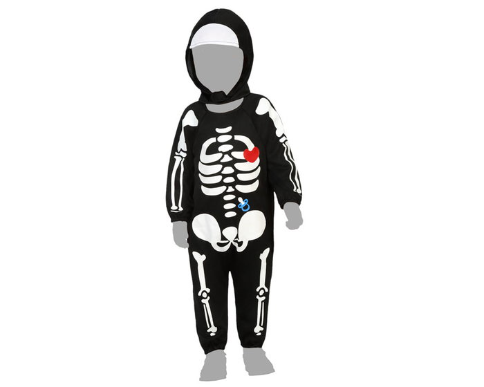 Disfraz Esqueleto de Halloween para Bebe de 24 Meses - Conjunto con Estampado de Esqueleto y Corazon - Negro Disfraz Esqueleto de Halloween para Bebe de 24 Meses - Conjunto con Estampado de Esqueleto y Corazon - Negro