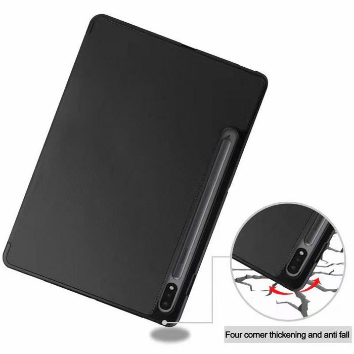 eSTUFF Housse folio avec support magnétique pour Samsung Galaxy Tab S7 FE (modèle HOUSTON) - Noir