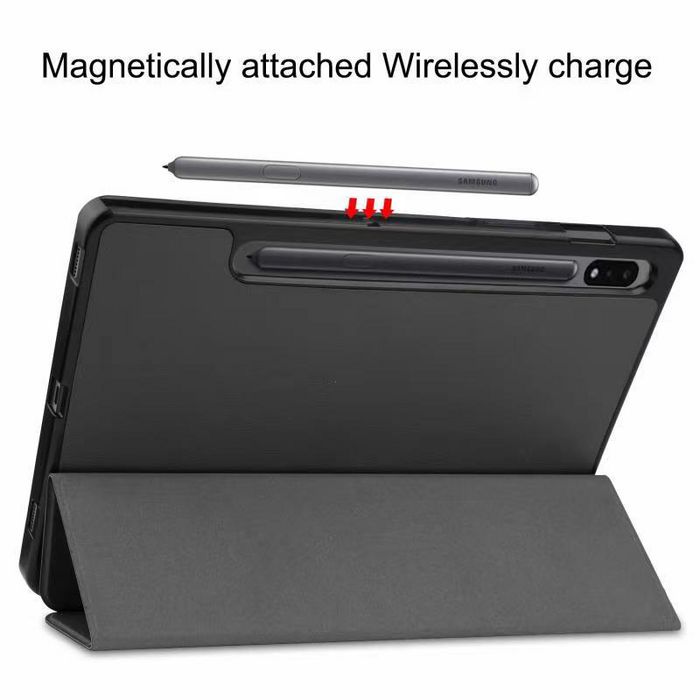 eSTUFF Housse folio avec support magnétique pour Samsung Galaxy Tab S7 FE (modèle HOUSTON) - Noir
