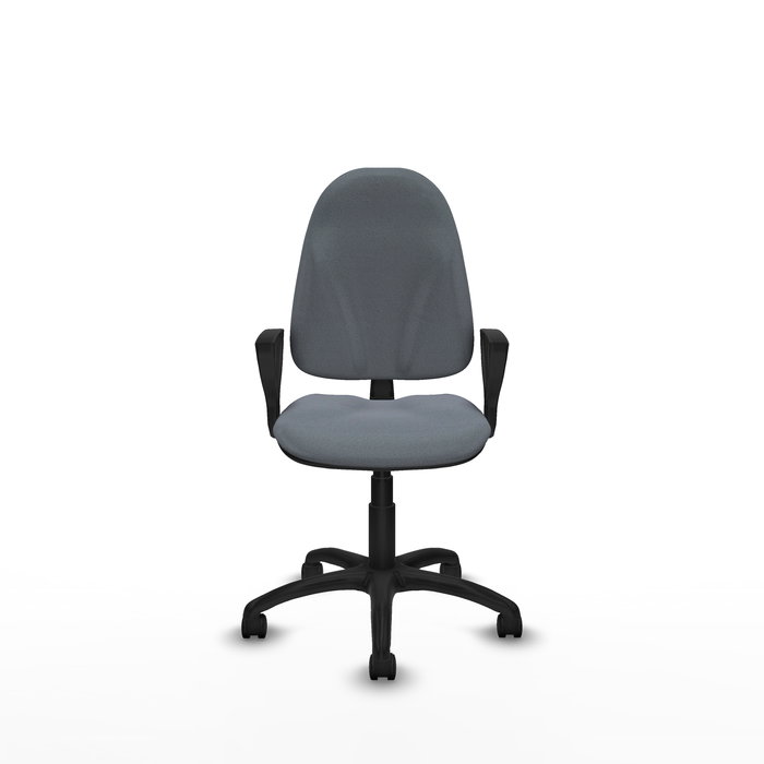 Chaise de bureau Algarra avec mécanisme de contact permanent de base, recouverte de tissu gris. Équipée d'une base en polyamide noir, d'accoudoirs fixes et de roulettes en nylon de 50 mm. Chaise de bureau Algarra avec mécanisme de contact permanent de base, recouverte de tissu gris. Équipée d'une base en polyamide noir, d'accoudoirs fixes et de roulettes en nylon de 50 mm.