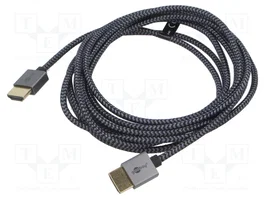 GOOBAY Câble HDMI 2.0 de 3m noir-gris
