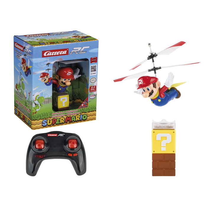 Carrera Mario Volador - Drone 2 Canaux 19,5 cm - Technologie 2,4 GHz - Batterie Li-Po - Charge USB - Figurine 10 cm - À partir de 12 ans