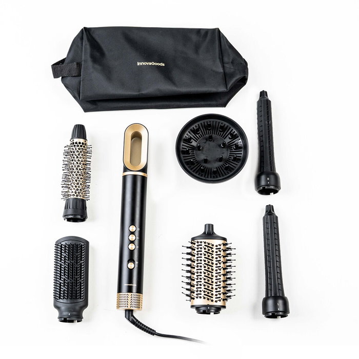 Brosse Sèche-Cheveux et Coiffeur Multifonction Ionique avec Technologie Coanda et 7 Accessoires Wavify InnovaGoods