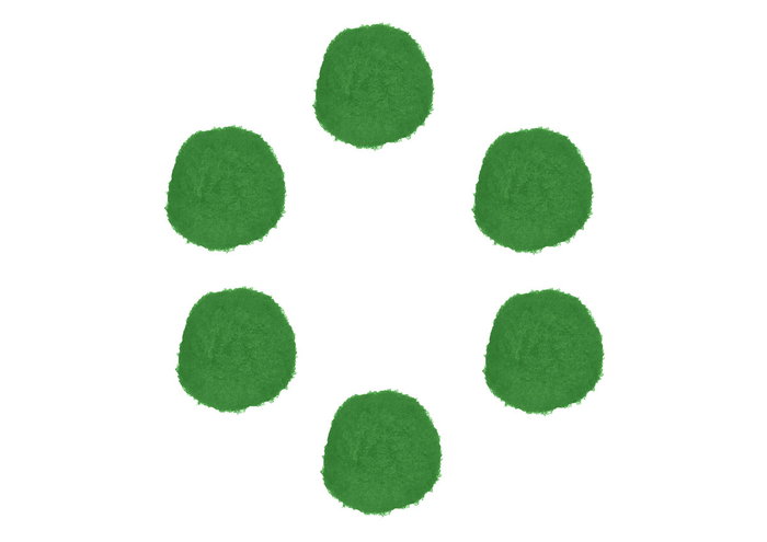 Innspiro Pompons en polypropylène vert 25 mm, 50 unités Innspiro Pompons en polypropylène vert 25 mm, 50 unités