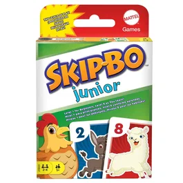 Mattel Skip-Bo Junior - Jeu de cartes 112 cartes avec 2 niveaux de jeu