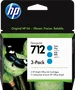 HP HP 712 Cyan Lot de 3 Cartouches d'Encre Originales