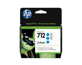 HP Pack de 3 cartouches d'encre 712 Cyan