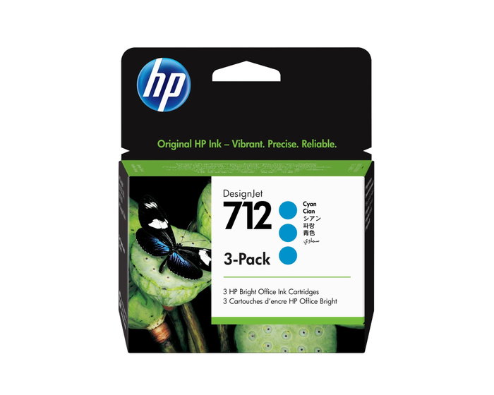 HP Pack de 3 cartouches d'encre 712 Cyan (3ED77A) pour DesignJet HP Pack de 3 cartouches d'encre 712 Cyan (3ED77A) pour DesignJet