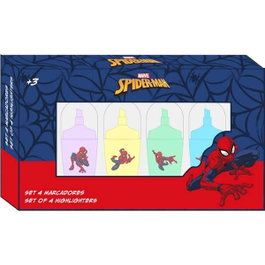 Safta Set de 4 Marqueurs Fluorescents Spider-Man