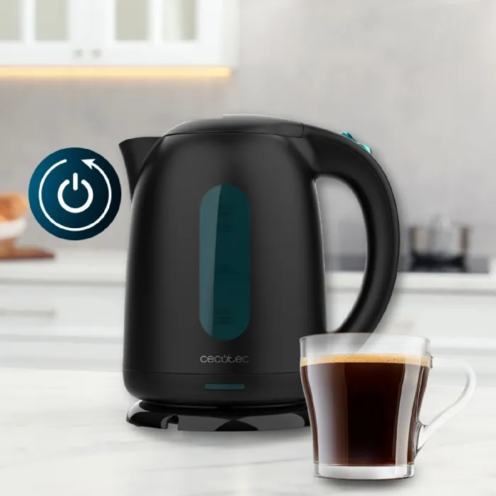 Cecotec Thermosense 180 Bouilloire électrique 2200 W 1.7 L avec socle rotatif 360° sans BPA - Noir