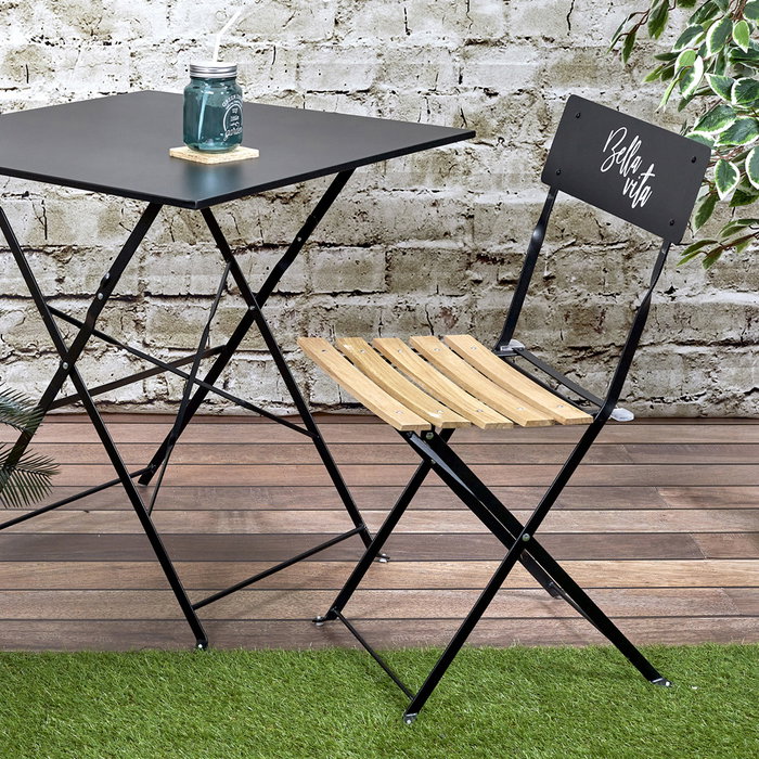 Home Deco Factory Chaise Pliante Bella Vit Noire Home Deco Factory Chaise Pliante Bella Vit Noire