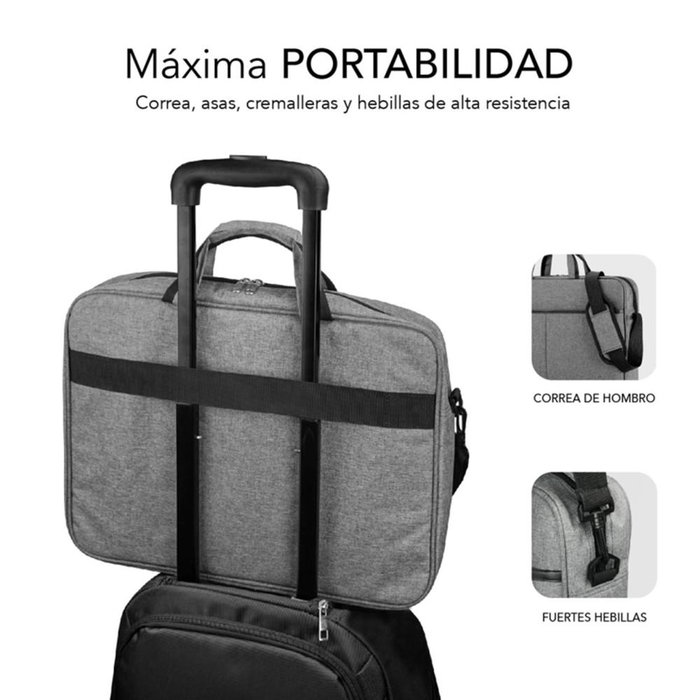 Subblim Elite Maletín pour ordinateur portable 13.3-14 pouces Gris, résistant à l'eau, compartiments rembourrés