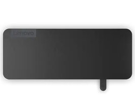 Lenovo 4X11N40212 Station d'accueil USB-C plat Voyage Noir - Hub USB-A USB-C HDMI 4K Power Delivery 65W Lecteur SD