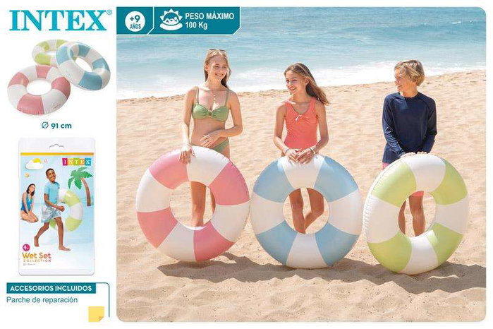 Intex Flotador rueda hinchable - Bouée gonflable en forme de roue 91 cm pour adultes et enfants à partir de 9 ans (modèle aléatoire)