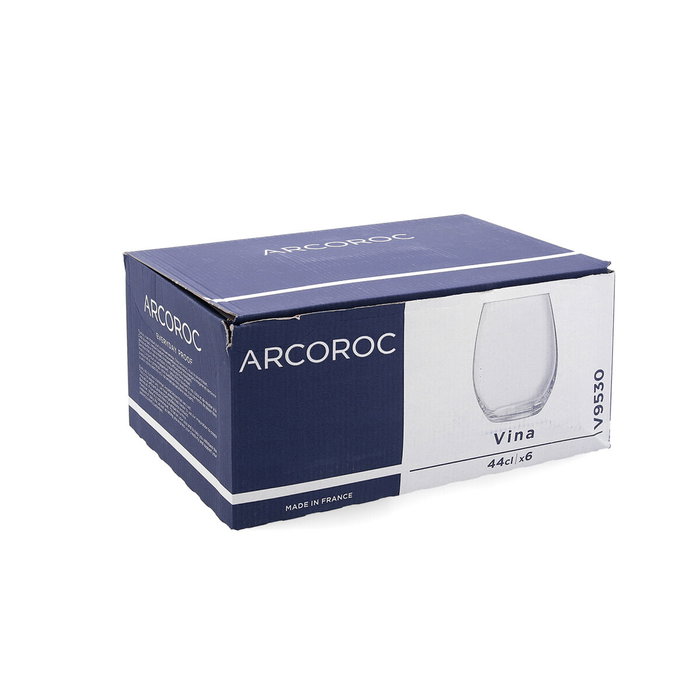 Arcoroc Verres Hauts Vina 44cl Lot de 6 en Verre Transparent Fabriqué en France