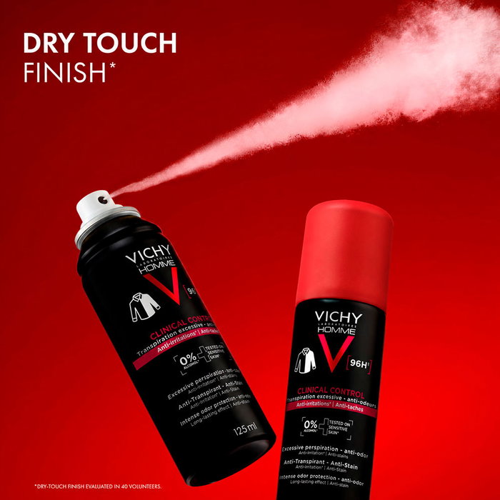 Vichy Déodorant antitranspirant en spray Homme pour peaux sensibles, sans alcool, 125 ml Vichy Déodorant antitranspirant en spray Homme pour peaux sensibles, sans alcool, 125 ml