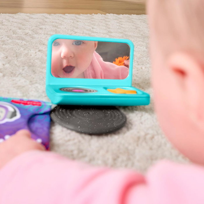 Fisher-Price Conjunto de regalo DJ Mis primeros momentos - Set d'activités musicales avec portátil, micro, sonajero et mordedor pour bébé dès 3 mois (JMF07)
