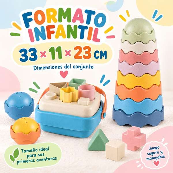 Jugatoys - misprimerosjuguetes Tours empilables et emboîtables pour enfants 33x11x23cm