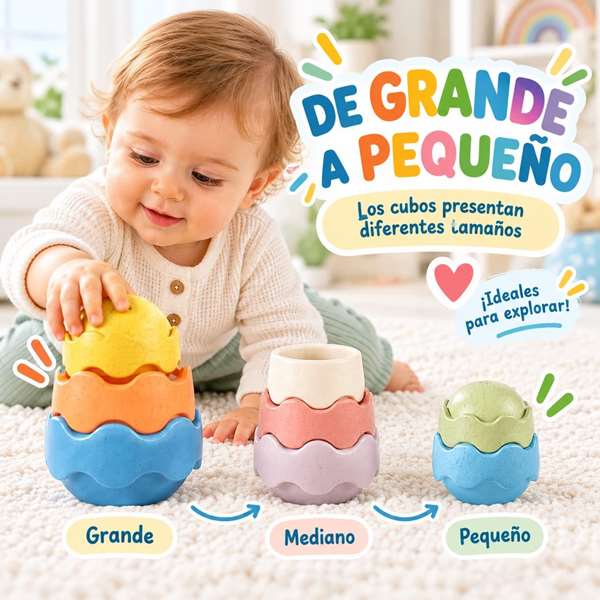 Jugatoys - misprimerosjuguetes Tours empilables et emboîtables pour enfants 33x11x23cm