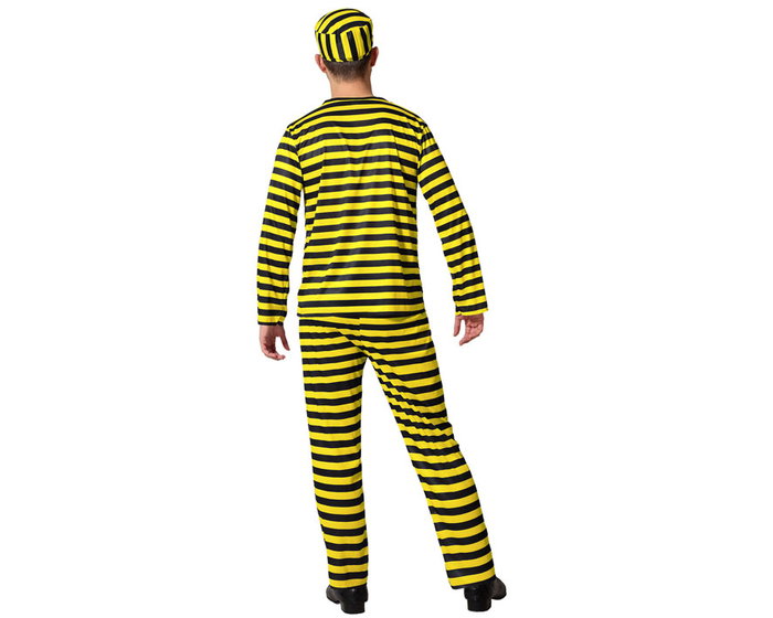Déguisement de prisonnier jaune et noir M-L