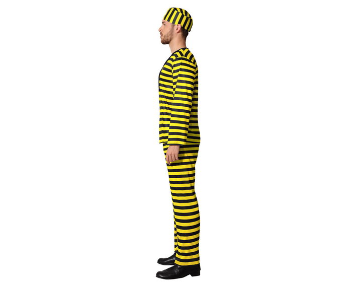 Déguisement de prisonnier jaune et noir M-L