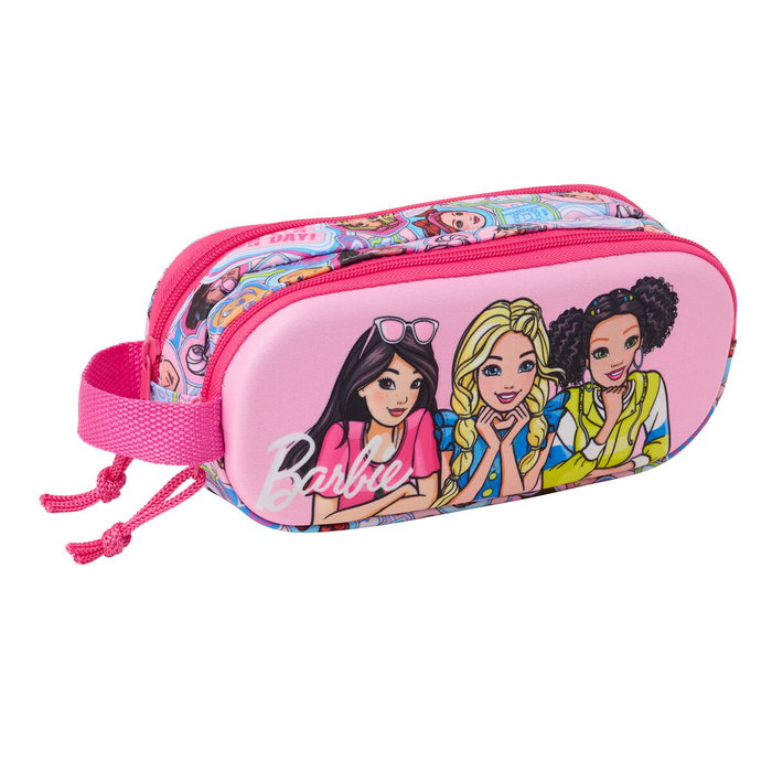 Trousse Fourre-Tout Double Barbie Rose 21 x 8 x 6 cm 3D Trousse Fourre-Tout Double Barbie Rose 21 x 8 x 6 cm 3D