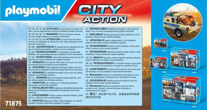 Playmobil Pick-up de police, moto & 2 personnages