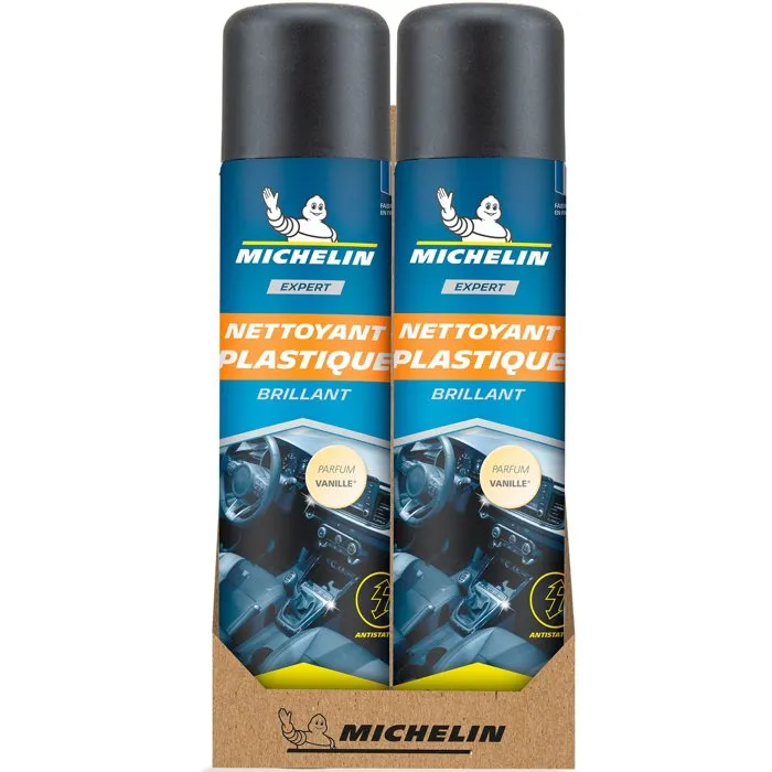 Michelin Expert Brillant Plastiques, Nettoie, Protège & Redonne l'Éclat, 400 ml, Senteur Vanille
