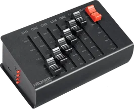 ALGAMLIGHT Contrôleur DMX 6 Canaux + Maître, XLR 3 Broches, USB-C, Noir métal, 160x100x70mm