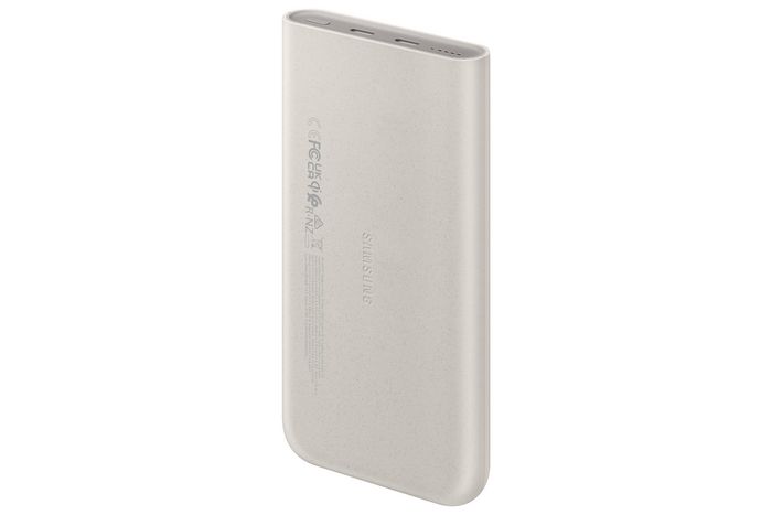 Samsung Batterie Externe Portable 10 000 mAh - Charge Rapide 25W USB-C et Charge sans fil Qi 7.5W - Charge Triple - Matériaux Recyclés