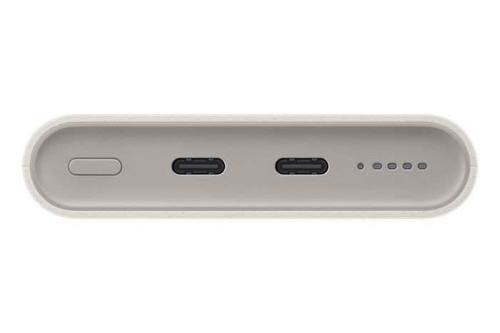Samsung Batterie Externe Portable 10 000 mAh - Charge Rapide 25W USB-C et Charge sans fil Qi 7.5W - Charge Triple - Matériaux Recyclés