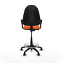 PIQUERAS Y CRESPO Tabouret de bureau Orange avec accoudoirs fixes