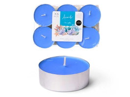 Acorde Set de 6 Bougies Chauffes-Plats Maxi Océan Bleu Cire Aluminium 17x2x11 cm (Set de 24)
