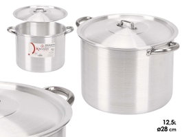 Kinvara Olla en Aluminium 28 cm 12,5 L - Argent, Compatible Gaz, Four et Lave-vaisselle (Set de 4)