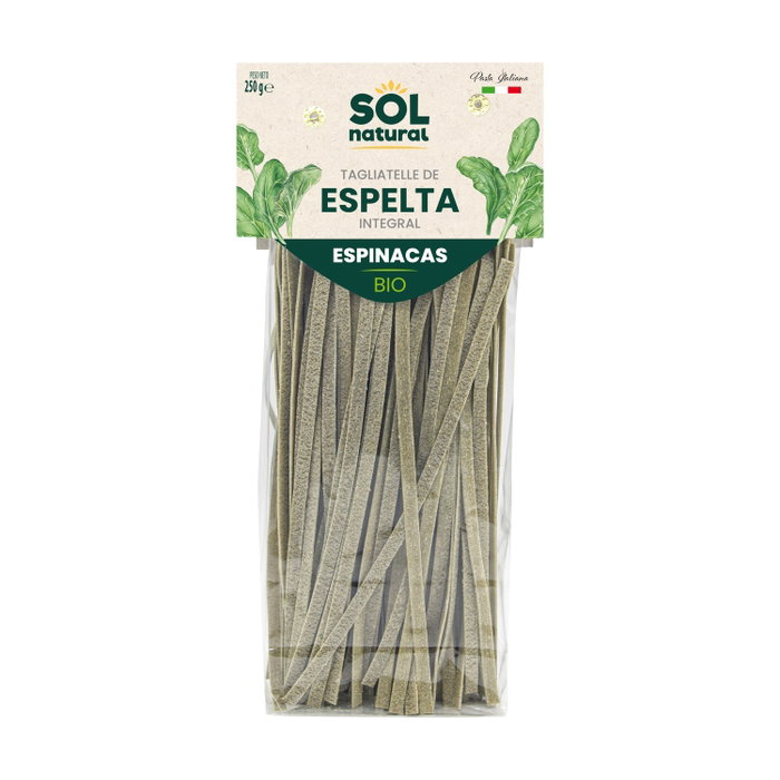 Sol Natural Tagliatelle de blé complet à l'épeautre et aux épinards Bio 250 g