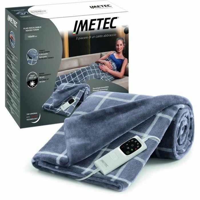 Imetec Couverture Chauffante Velours et Sherpa Gris 150x95 cm Imetec Couverture Chauffante Velours et Sherpa Gris 150x95 cm