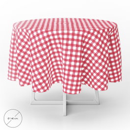 ORYX Nappe ronde en vinyle à carreaux rouges Ø140 cm