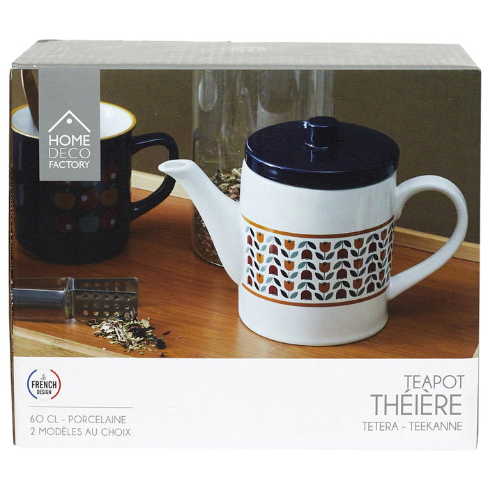 Home Deco Factory Théière Rétro 600 ml en Porcelaine