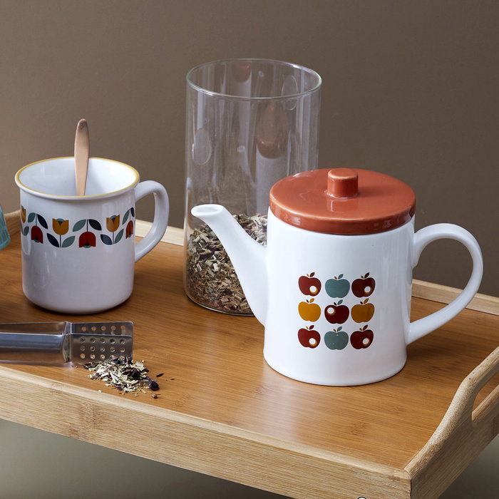 Home Deco Factory Théière Rétro 600 ml en Porcelaine