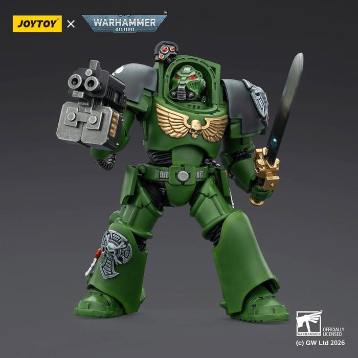 Joy Toy (CN) Warhammer 40,000 figurine Salamanders Terminator avec Épée de puissance et Bolter tempête, 14 cm