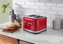 Kitchenaid 5KMT4109 EER - Grille-pain 4 tranches rouge avec 7 réglages de cuisson et fentes extra-larges