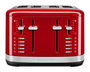 Kitchenaid 5KMT4109 EER - Grille-pain 4 tranches rouge avec 7 réglages de cuisson et fentes extra-larges