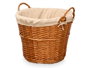 KIPIT Panier rond avec anses en osier et tissu Naturel