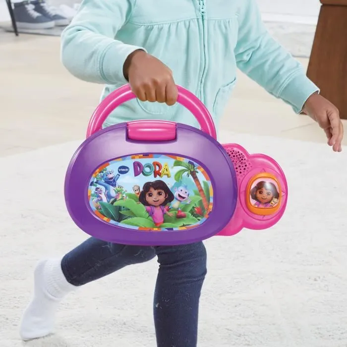 VTech Ordinateur Éducatif Dora l'Exploratrice pour Enfants 3-7 Ans avec Écran LCD Animé - Multicolore - Langue Française - Jeux Lettres, Chiffres et Musique