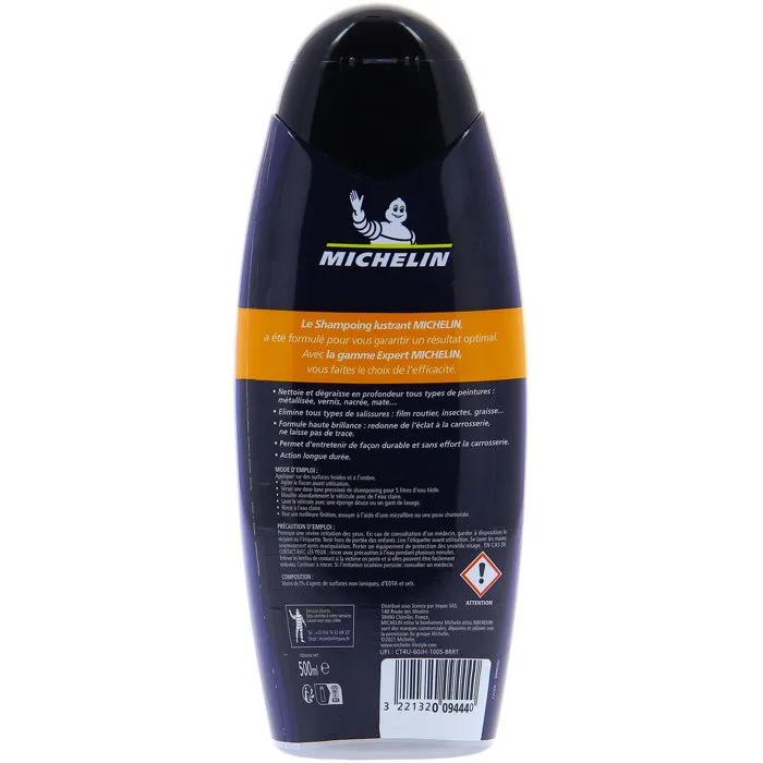 Michelin Shampooing Lustrant - Shampooing haute brillance pour carrosserie - Nettoie, dégraisse et élimine salissures (film routier, insectes)
