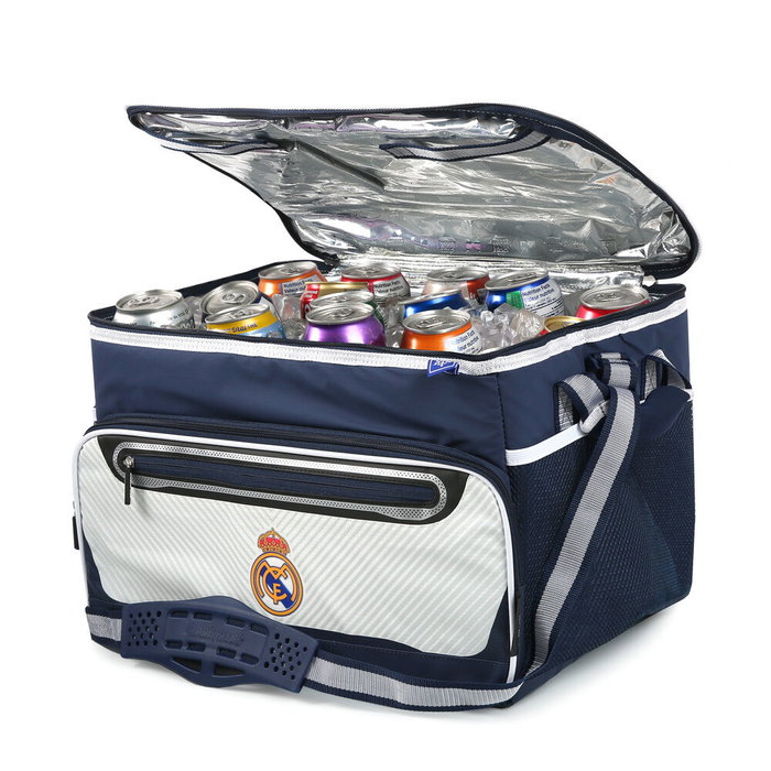 REAL MADRID Sac de transport isotherme pliable pour nourriture - 44,5x33x30,5 cm - Toile Ripstop avec revêtement TPE - Couvercle rigide