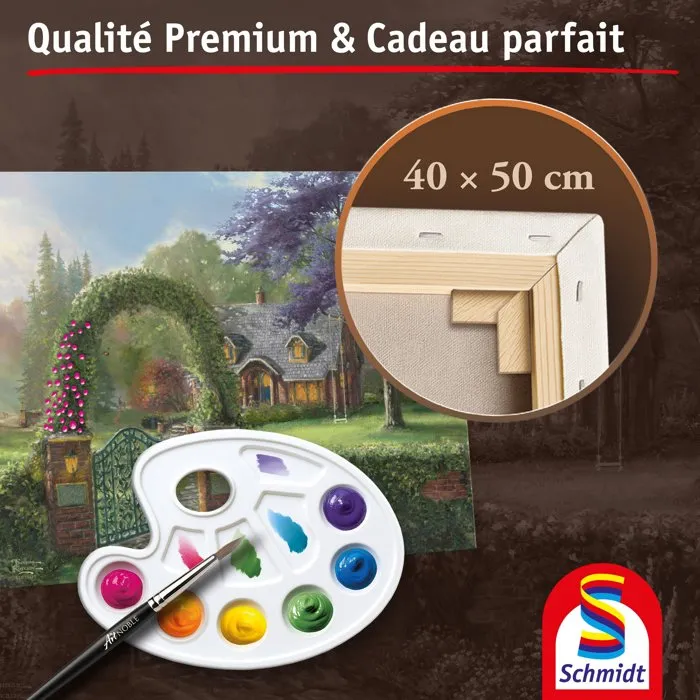 Schmidt Spiele My Art Noble - Kit de peinture Premium - Cottage aux colibris - Dès 12 ans