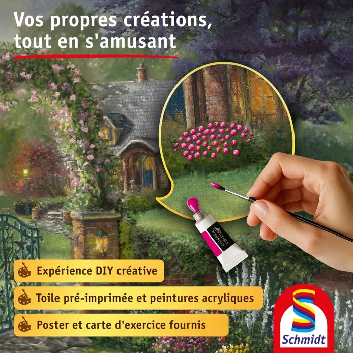 Schmidt Spiele My Art Noble - Kit de peinture Premium - Cottage aux colibris - Dès 12 ans