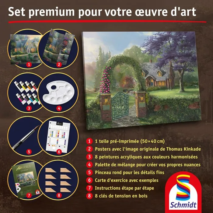 Schmidt Spiele My Art Noble - Kit de peinture Premium - Cottage aux colibris - Dès 12 ans