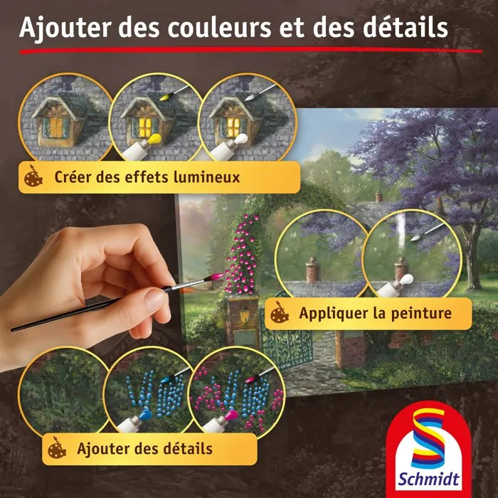 Schmidt Spiele My Art Noble - Kit de peinture Premium - Cottage aux colibris - Dès 12 ans